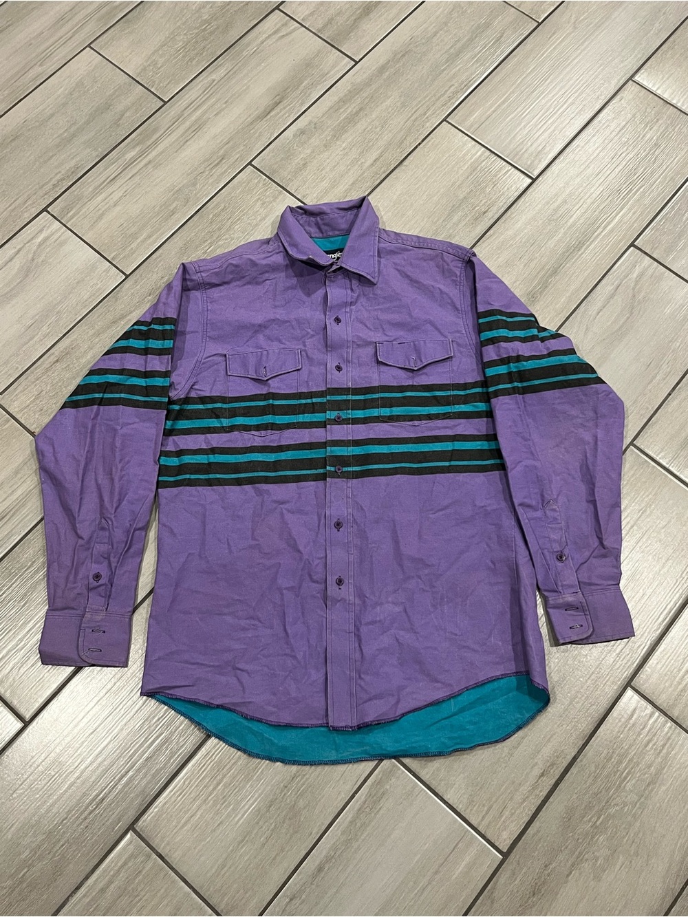 #3. Purple Stripe Long-Sleeve Men's Shirt size. 16 1/2 -35